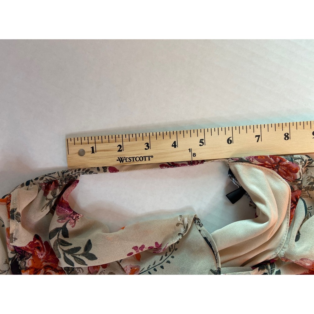 AS U WISH Floral Cold Shoulder Ruffle Dress Beige Pink Purple Orange Size S - Picture 8 of 10